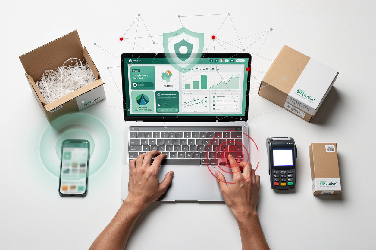 The SaaS Hub cybersecurity threats and network defense visualization for digital retailers